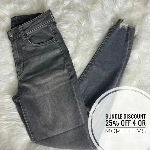 American Eagle Super High Rise Jeggings Jeans Skinny in Gray Size 2 Jeans - Picture 3 of 11